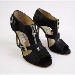 Jimmy Choo Black Zipper Heels